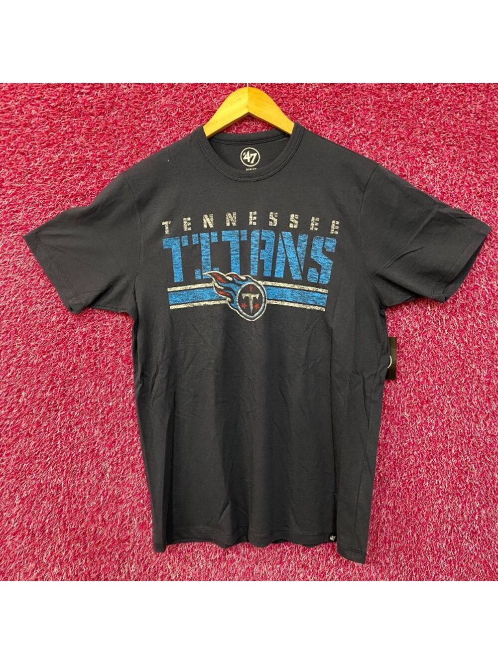 Tennessee Titans '47 Navy Team Stripe T-Shirt Small